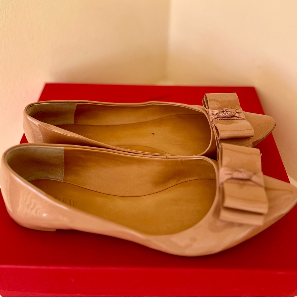 J. Crew Factory Elegant Beige Bow Flats